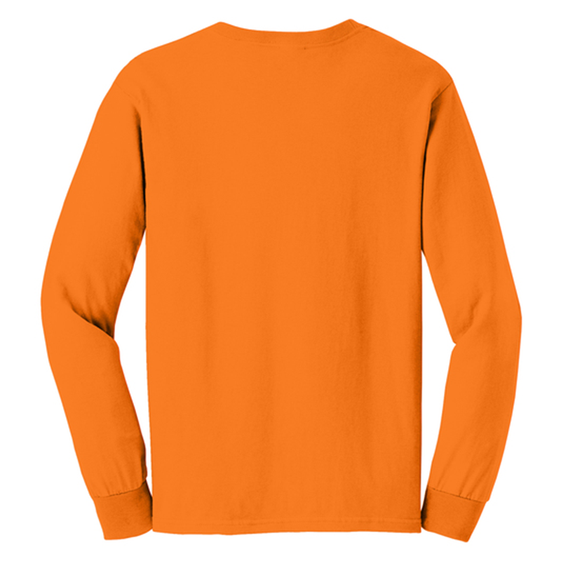 Safety Orange Long Sleeve T-shirt Back