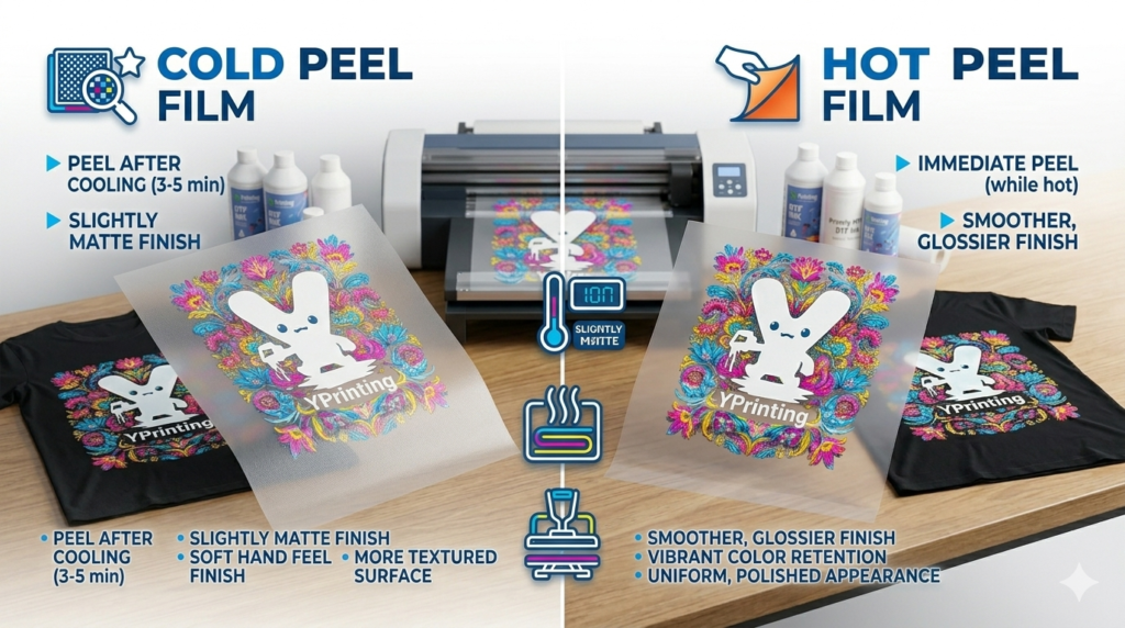 DTF Film Guide Hot vs Cold Peel