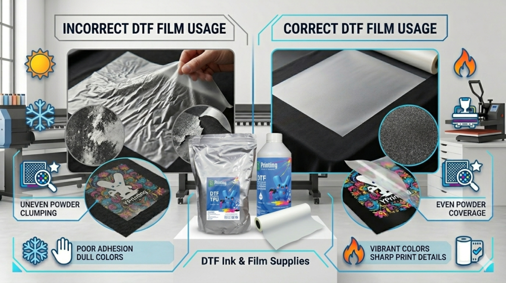 DTF Film Guide Incorrect vs Correct Film Usage