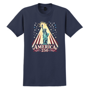 America 250 Statue Navy T-Shirt