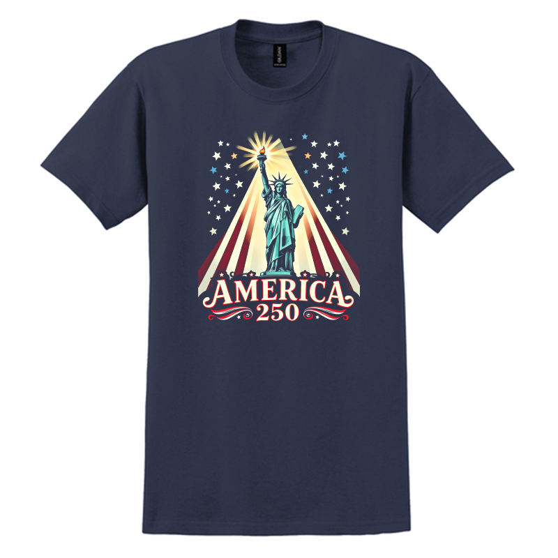 America 250 Statue Navy T-Shirt