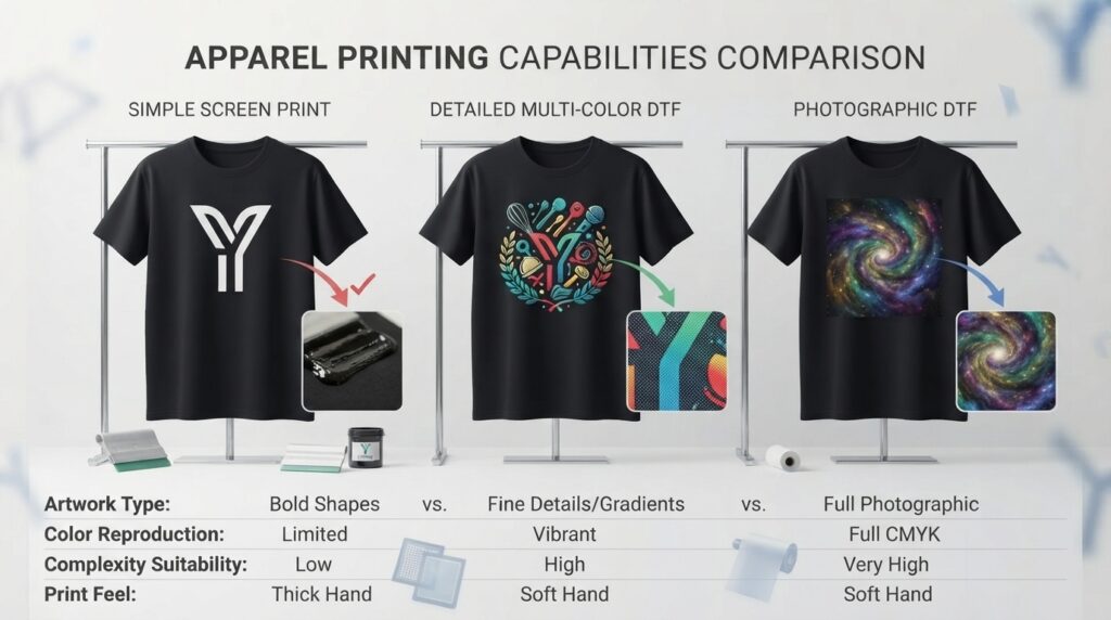 Screen Printing vs DTF Transfers Comp