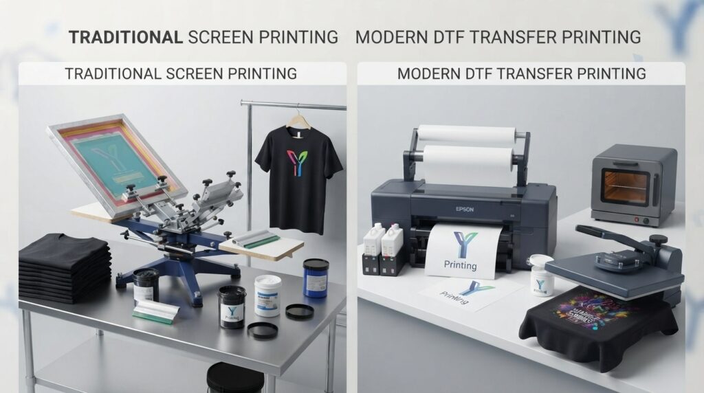 Screen Printing vs DTF Transfers Featured