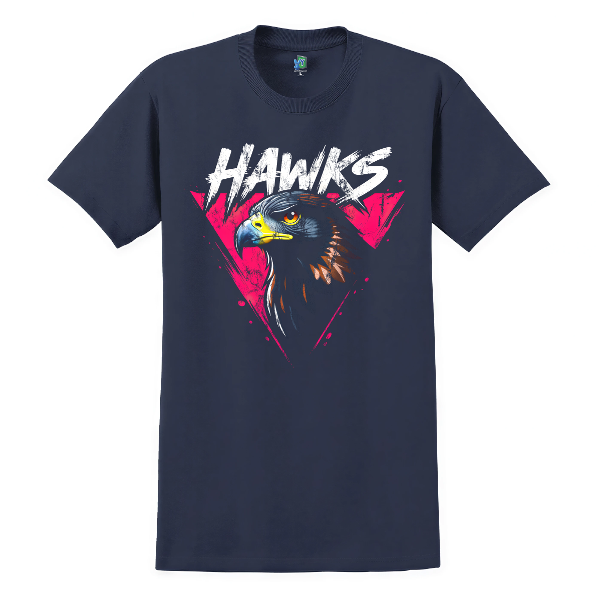 Y Printing Hawks Magenta T-Shirt Navy