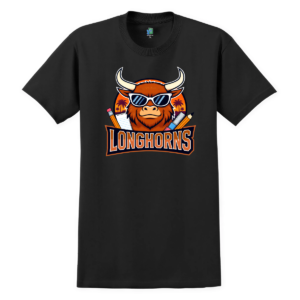 Y Printing Longhorns black T-Shirt